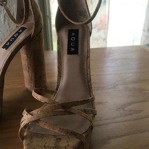 Aqua Women's Milo Cork Platform Sandals